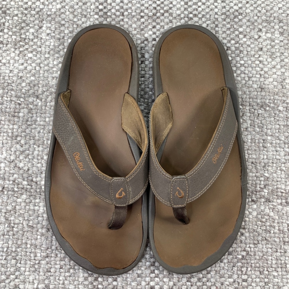OluKai Ohana Flip Flop Mens 14 Dark Java Water Resistant Sandals 10110A-4827